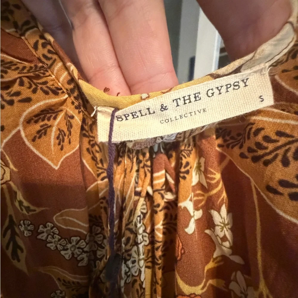 Spell Bianca Strappy Dress in Earthy Brown NWT size Smal - Picture 6 of 9